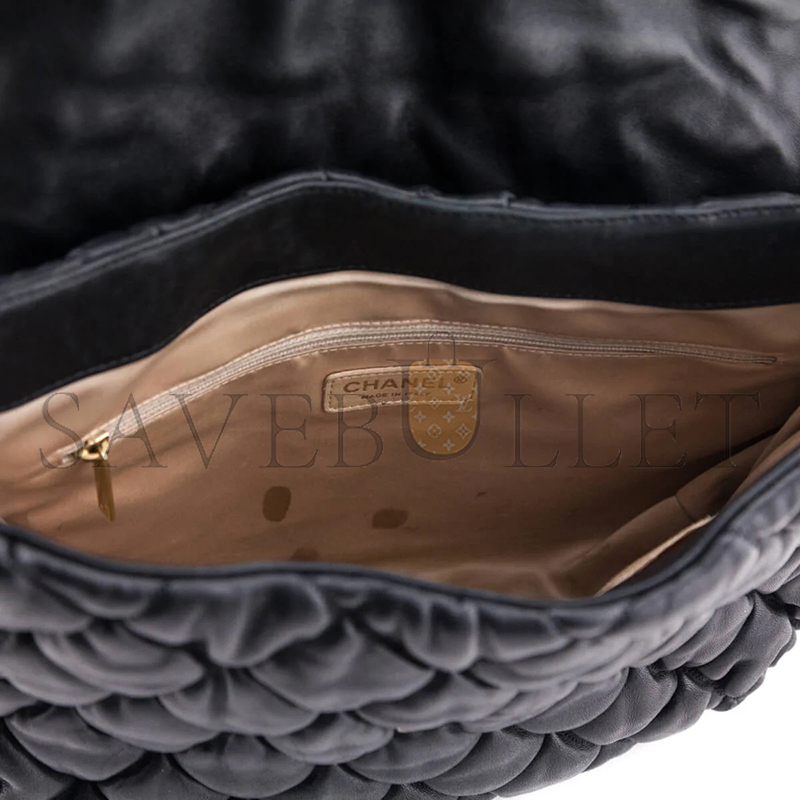 Ch*el bubble large quilted lambskin flap bag 129090 (38*20*10cm)